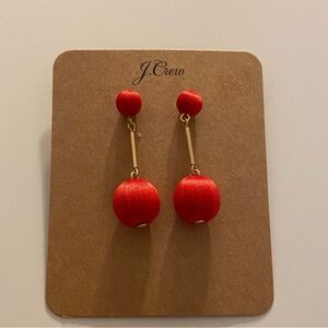 New JCrew Red, Gold Earrings